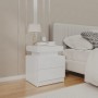 Glossy white engineered wood bedside table 45x35x52 cm by vidaXL, Nightstands - Ref: Foro24-326855, Price: 96,35 €, Discount: %