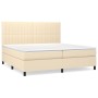 Box spring bed with cream fabric mattress 200x200 cm by , Beds and slatted bases - Ref: Foro24-3141966, Price: 672,20 €, Disc...