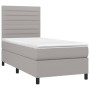 Box spring bed with light gray fabric mattress 80x200 cm by , Beds and slatted bases - Ref: Foro24-3141809, Price: 314,39 €, ...