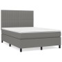 Box spring bed with dark gray fabric mattress 140x190 cm by , Beds and slatted bases - Ref: Foro24-3141930, Price: 505,16 €, ...