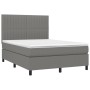 Box spring bed with dark gray fabric mattress 140x190 cm by , Beds and slatted bases - Ref: Foro24-3141930, Price: 505,16 €, ...