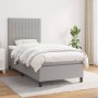 Cama box spring con colchón tela gris claro 100x200 cm de , Camas y somieres - Ref: Foro24-3141913, Precio: 353,48 €, Descuen...