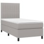 Box spring bed with light gray fabric mattress 80x200 cm by , Beds and slatted bases - Ref: Foro24-3141889, Price: 314,37 €, ...