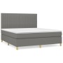 Box spring bed with dark gray fabric mattress 160x200 cm by , Beds and slatted bases - Ref: Foro24-3142506, Price: 576,35 €, ...