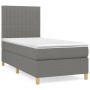 Box spring bed with dark gray fabric mattress 100x200 cm by , Beds and slatted bases - Ref: Foro24-3142474, Price: 372,75 €, ...