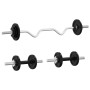 Set of bars and dumbbells with 90 kg cast iron plates by , free weight - Ref: Foro24-3145047, Price: 273,82 €, Discount: %