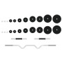 Set of bars and dumbbells with 90 kg cast iron plates by , free weight - Ref: Foro24-3145047, Price: 273,82 €, Discount: %