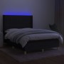 Boxspringbettmatratze und LED-Leuchten aus schwarzem Stoff 140x200 cm von , Betten und Lattenroste - Ref: Foro24-3139039, Pre...