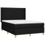 Box spring bed mattress and LED lights black fabric 140x200 cm by , Beds and slatted bases - Ref: Foro24-3139039, Price: 544,...