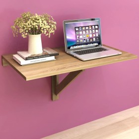 Folding wall table oak color 100x60 cm by , Folding tables - Ref: Foro24-243053, Price: 68,69 €, Discount: %