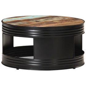 Black recycled solid wood coffee table 68x68x36 cm by , Coffee table - Ref: Foro24-321934, Price: 221,99 €, Discount: %