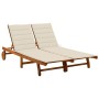 Garden lounger for 2 people and solid acacia wood cushions by , Loungers - Ref: Foro24-3061376, Price: 385,66 €, Discount: %