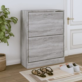 Sonoma gray plywood shoe cabinet 63x24x81 cm by , Shoe racks and shoe organizers - Ref: Foro24-342562, Price: 66,68 €, Discou...