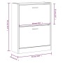 Schuhschrank aus grauem Sonoma-Sperrholz, 63 x 24 x 81 cm von , Schuhregale und Schuhorganisatoren - Ref: Foro24-342562, Prei...