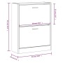 Mueble zapatero madera contrachapada blanco brillo 63x24x81 cm de , Zapateros y organizadores de calzado - Ref: Foro24-342560...