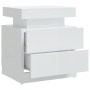 Glossy white engineered wood bedside table 45x35x52 cm by vidaXL, Nightstands - Ref: Foro24-326855, Price: 96,35 €, Discount: %