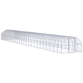 Gallinero de exterior de acero galvanizado 3x24x2 m de , Jaulas y habitáculos para animales pequeños - Ref: Foro24-3095471, P...