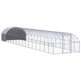 Galvanized steel outdoor chicken coop 3x16x2 m by , Cages and habitats for small animals - Ref: Foro24-3095478, Price: 876,99...