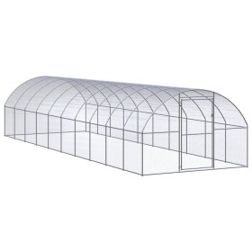 Galvanized steel outdoor chicken coop 3x10x2 m by , Cages and habitats for small animals - Ref: Foro24-3095467, Price: 596,99...