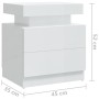 Glossy white engineered wood bedside table 45x35x52 cm by vidaXL, Nightstands - Ref: Foro24-326855, Price: 96,35 €, Discount: %