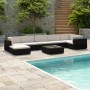 Set muebles de jardín 8 piezas y cojines ratán sintético negro de vidaXL, Conjuntos de jardín - Ref: Foro24-41261, Precio: 73...