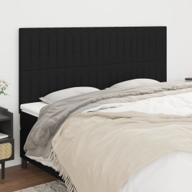 Cabeceros 4 unidades de tela negro 100x5x78/88 cm de , Cabeceros y pies de cama - Ref: Foro24-3116594, Precio: 105,35 €, Desc...