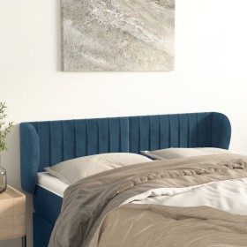 Dark blue velvet headboard 147x23x78/88 cm by , Headboards and footboards - Ref: Foro24-3117434, Price: 67,17 €, Discount: %