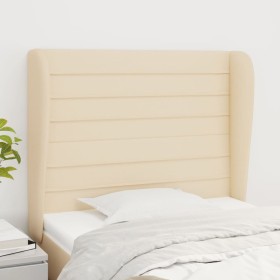 Cabecero con orejas de tela color crema 83x23x118/128 cm de , Cabeceros y pies de cama - Ref: Foro24-3118075, Precio: 73,99 €...