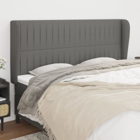 Headboard with dark gray fabric ears 203x23x118/128 cm by , Headboards and footboards - Ref: Foro24-3118217, Price: 142,59 €,...