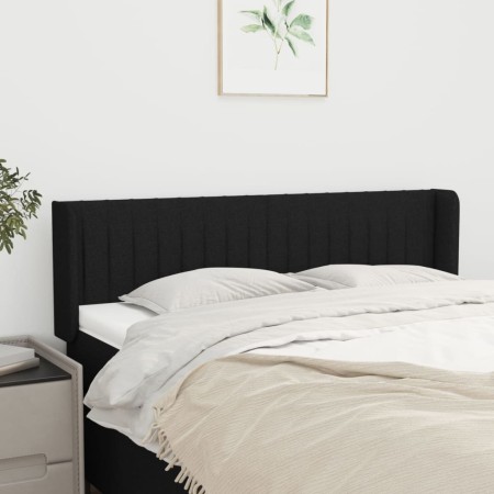 Cabecero de tela negro 147x16x78/88 cm de , Cabeceros y pies de cama - Ref: Foro24-3119006, Precio: 64,60 €, Descuento: %