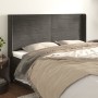 Headboard with dark gray velvet ears 163x16x118/128 cm by , Headboards and footboards - Ref: Foro24-3119775, Price: 127,05 €,...