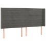 Headboard with dark gray velvet ears 163x16x118/128 cm by , Headboards and footboards - Ref: Foro24-3119775, Price: 127,05 €,...