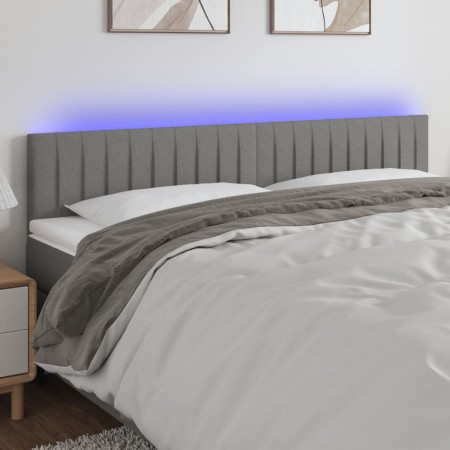 Cabecero con LED de tela gris oscuro 160x5x78/88 cm de , Cabeceros y pies de cama - Ref: Foro24-3121857, Precio: 65,99 €, Des...