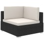 Set muebles de jardín 6 piezas y cojines ratán sintético negro de vidaXL, Conjuntos de jardín - Ref: Foro24-41269, Precio: 39...