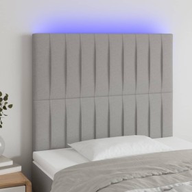 Cabecero con luces LED tela gris claro 80x5x118/128 cm de , Cabeceros y pies de cama - Ref: Foro24-3122636, Precio: 66,38 €, ...