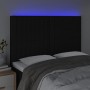 Headboard with LED lights black fabric 144x5x118/128 cm by , Headboards and footboards - Ref: Foro24-3122662, Price: 121,68 €...