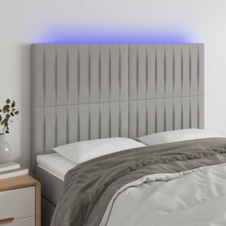 Cabecero con luces LED tela gris claro 144x5x118/128 cm de , Cabeceros y pies de cama - Ref: Foro24-3122660, Precio: 118,99 €...