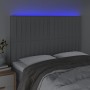 Kopfteil mit LED-Leuchten aus hellgrauem Stoff, 144 x 5 x 118/128 cm von , Kopf- und Fußteile - Ref: Foro24-3122660, Preis: 1...