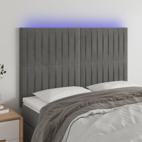 Headboard with LED lights light gray velvet 144x5x118/128 cm by , Headboards and footboards - Ref: Foro24-3122710, Price: 120...