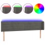 Dark gray velvet headboard with LED 163x16x78/88 cm by , Headboards and footboards - Ref: Foro24-3123431, Price: 78,15 €, Dis...