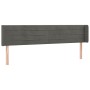 Dark gray velvet headboard with LED 163x16x78/88 cm by , Headboards and footboards - Ref: Foro24-3123431, Price: 78,15 €, Dis...