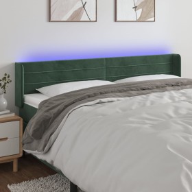 Cabecero con LED de terciopelo verde oscuro 163x16x78/88 cm de , Cabeceros y pies de cama - Ref: Foro24-3123433, Precio: 75,9...