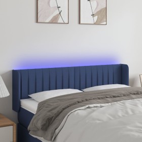 Cabecero con LED de tela azul 147x16x78/88 cm de , Cabeceros y pies de cama - Ref: Foro24-3123478, Precio: 71,99 €, Descuento: %