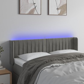 Light gray velvet headboard with LED 147x16x78/88 cm by , Headboards and footboards - Ref: Foro24-3123522, Price: 75,93 €, Di...