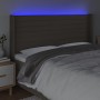 Headboard with LED in taupe gray fabric 163x16x118/128 cm by , Headboards and footboards - Ref: Foro24-3124198, Price: 133,99...