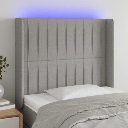 Light gray fabric headboard with LED 83x16x118/128 cm by , Headboards and footboards - Ref: Foro24-3124260, Price: 78,07 €, D...