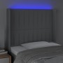 Light gray fabric headboard with LED 83x16x118/128 cm by , Headboards and footboards - Ref: Foro24-3124260, Price: 78,07 €, D...