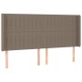 Taupe gray fabric headboard with LED 203x16x118/128 cm by , Headboards and footboards - Ref: Foro24-3124312, Price: 146,48 €,...