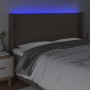 Taupe gray fabric headboard with LED 203x16x118/128 cm by , Headboards and footboards - Ref: Foro24-3124312, Price: 146,48 €,...