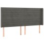 Dark gray velvet headboard with LED 163x16x118/128 cm by , Headboards and footboards - Ref: Foro24-3124243, Price: 135,23 €, ...